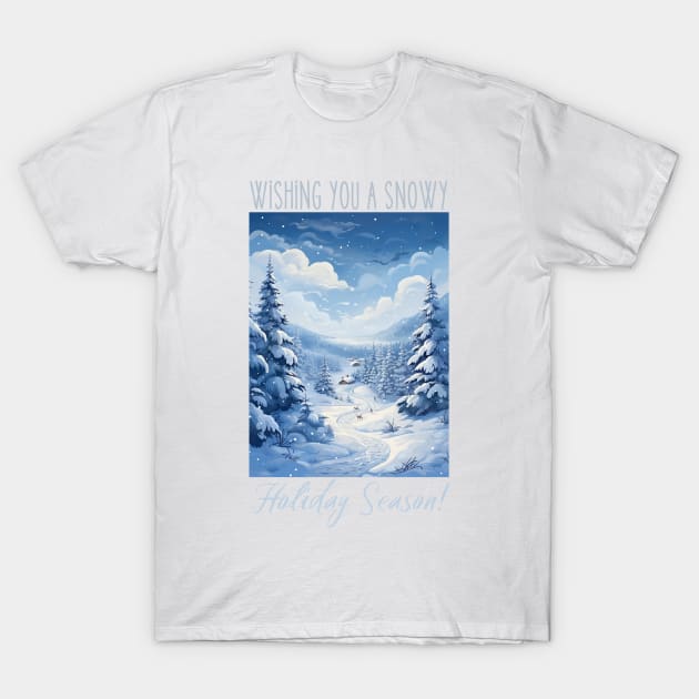 Wishing You a Snowy holiday Season T-Shirt by FehuMarcinArt